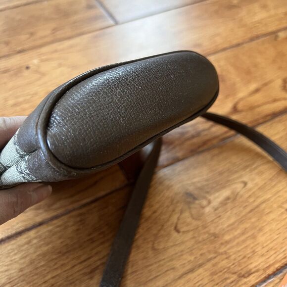 Vtg 1980’s Gucci GG Drawstring Bucket Coated Canvas Crossbody/Shoulder Bag Tan - Picture 5 of 10